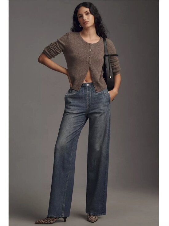 rag & bone Denim - Rag & Bone Miramar Printed High-Rise Wide Leg Jeans